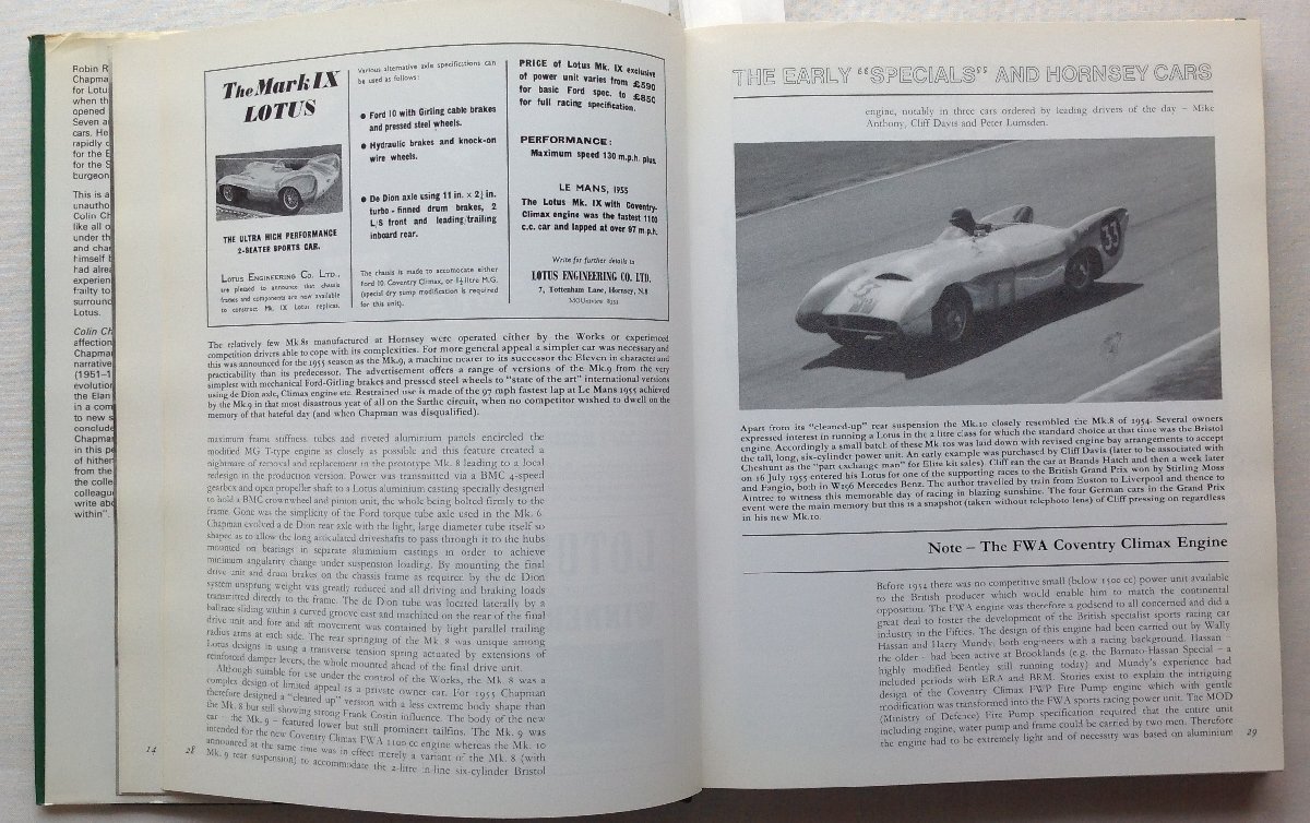 ★[A53069・特価洋書 COLIN CHAPMAN'S LOTUS ] The early years, the Elite and origins of the Elan. ★の画像2