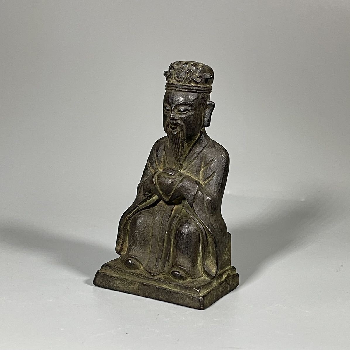 時代　唐銅　人物像　崇銘　仏教美術　唐物　中国古美術　サイズ：13cm_画像2