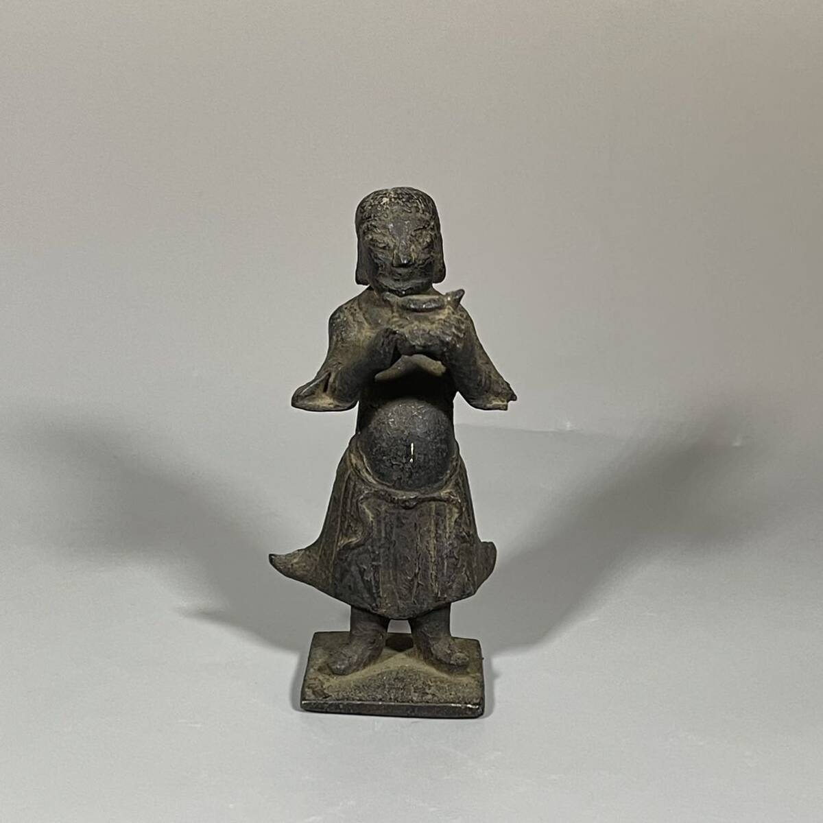 時代　銅製　仏像　人物像　唐物　中国古美術　サイズ：13cm_画像1