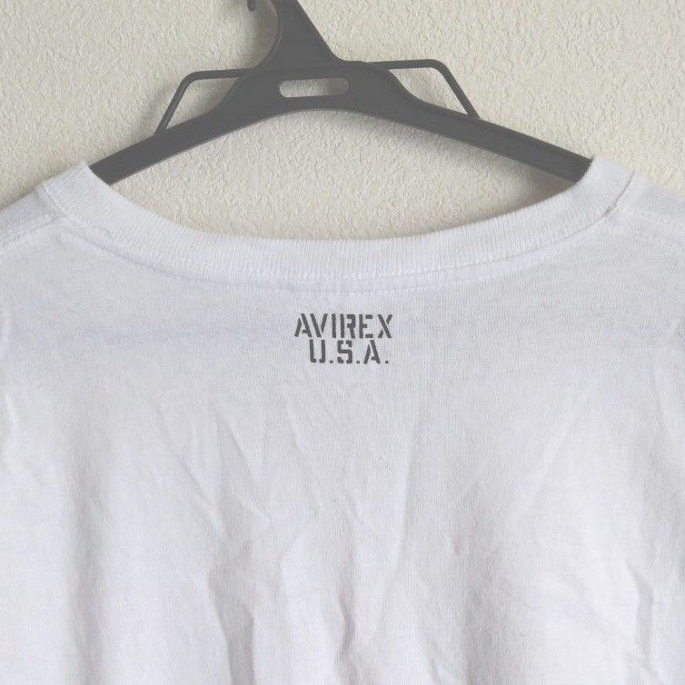 AVIREX ホワイト Tシャツ Vネック men's M