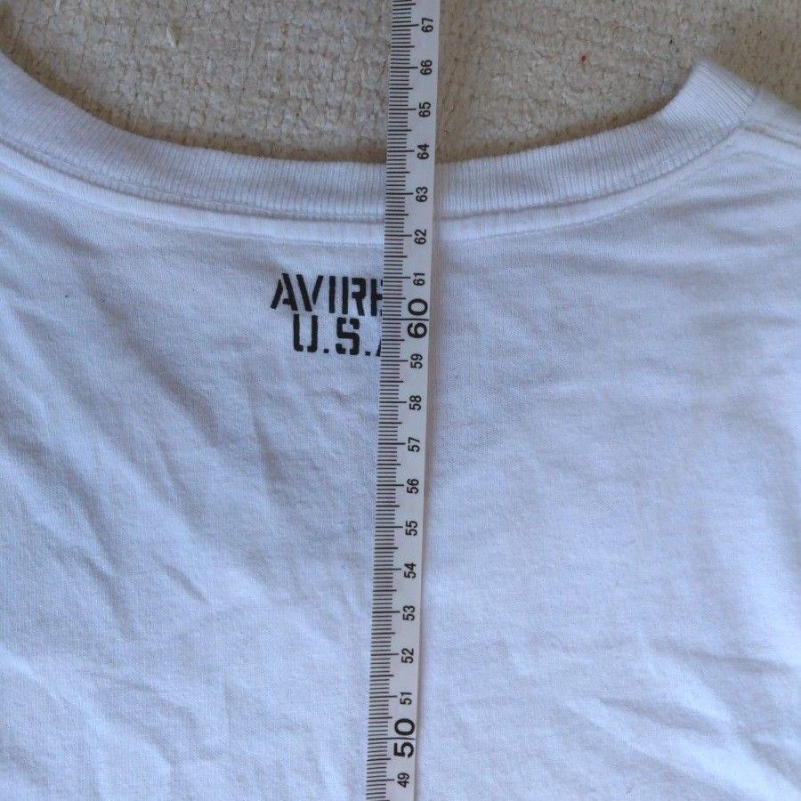 AVIREX ホワイト Tシャツ Vネック men's M