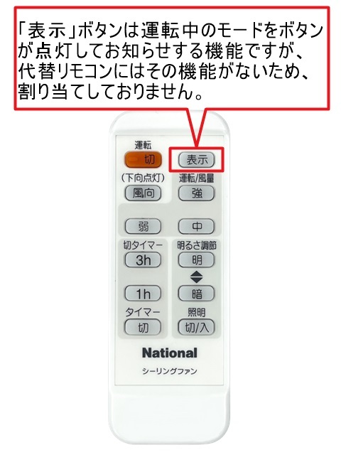 【代替リモコン182a】防水カバー付 National FFE2810184 互換 送料無料 (Panasonic SKP705001 にも対応) ナショナル シーリングファンの画像6