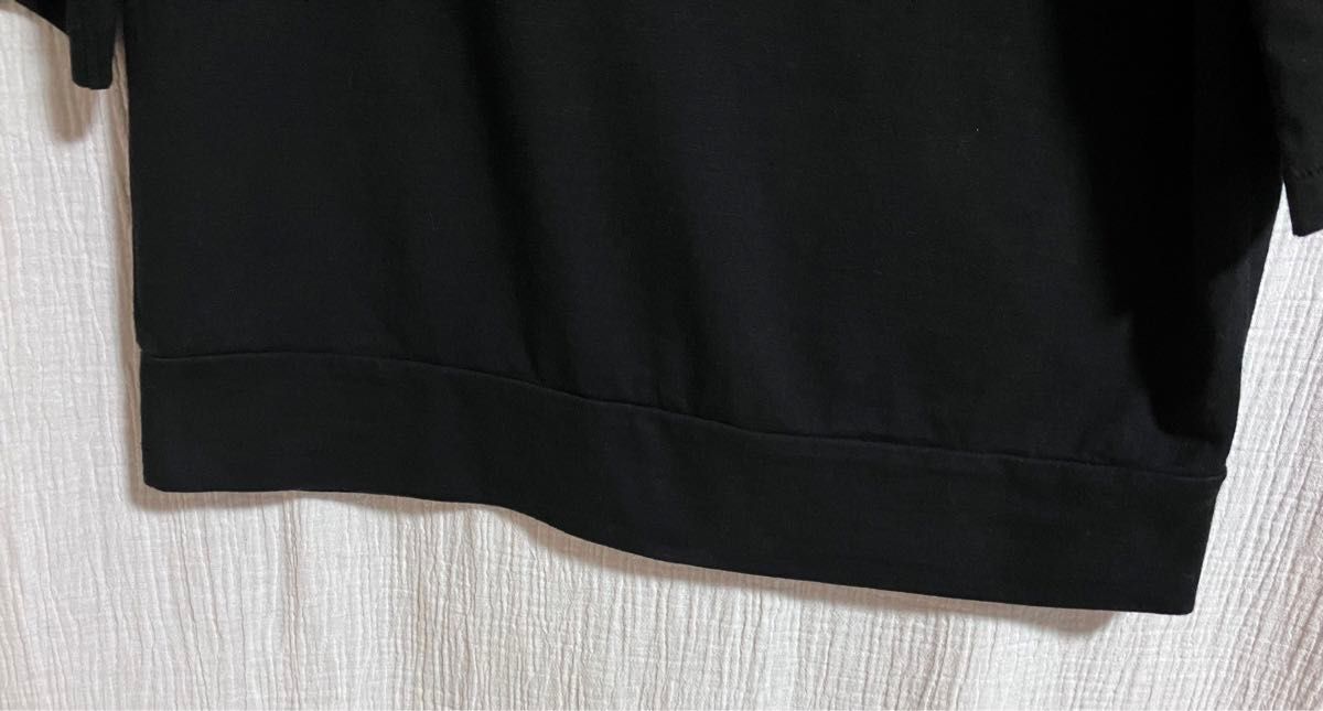 MUJI 無印良品　ムラ系天竺編み　五部袖Tシャツ　レディース　XS〜Sサイズ　オフホワイト×ブラック　2枚セット