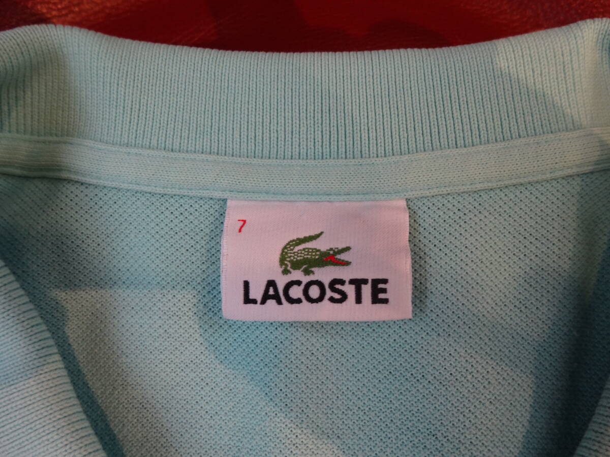 　LACOSTE　ラコステ　半袖ポロシャツ　中古美品　サイズ　7_薄っすらと色褪せあり。