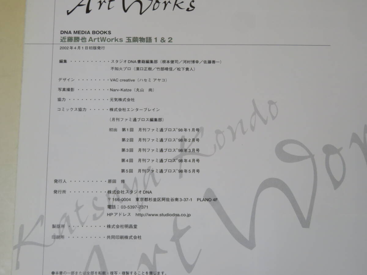 【中古】近藤勝也 アートワークス ArtWorks 玉繭物語1&2　スタジオDNA　2002年4月1日初版発行　難あり　B5 T413_画像4