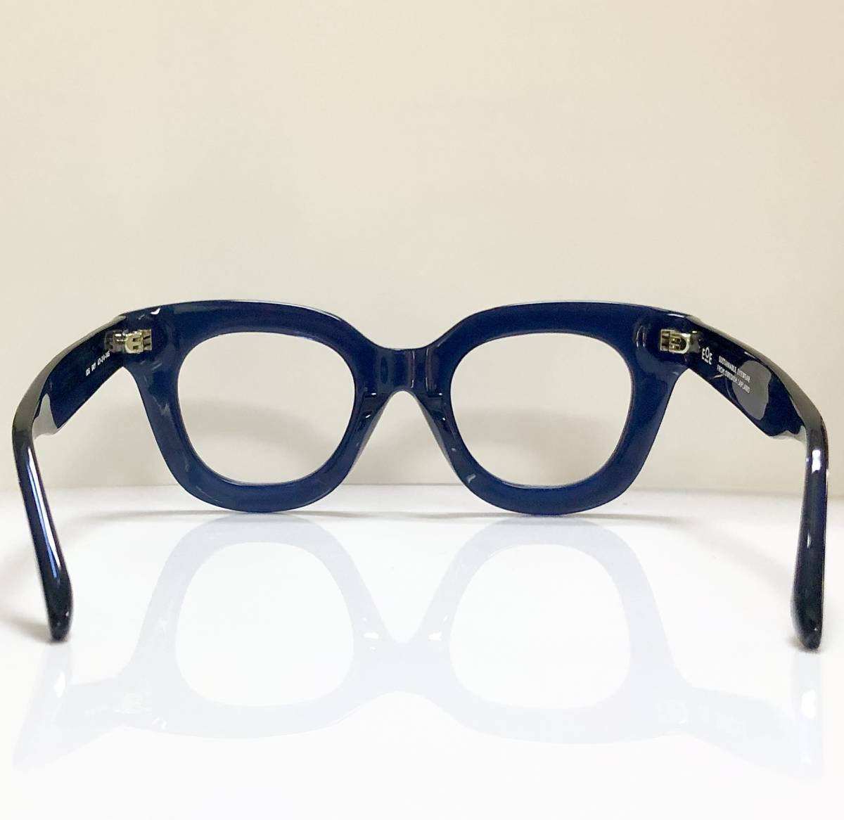 スウェーデン EOE 定価42,000円 極太 黒青メガネ 純正ケースと純正クロス付きの画像7