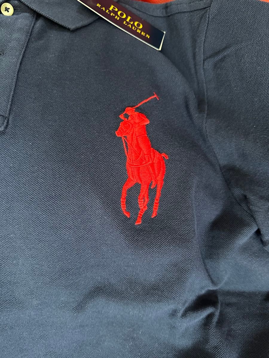 新品 Ralph Lauren ポロ ラルフローレン ビッグポニー ポロシャツ Lサイズ ネイビー 