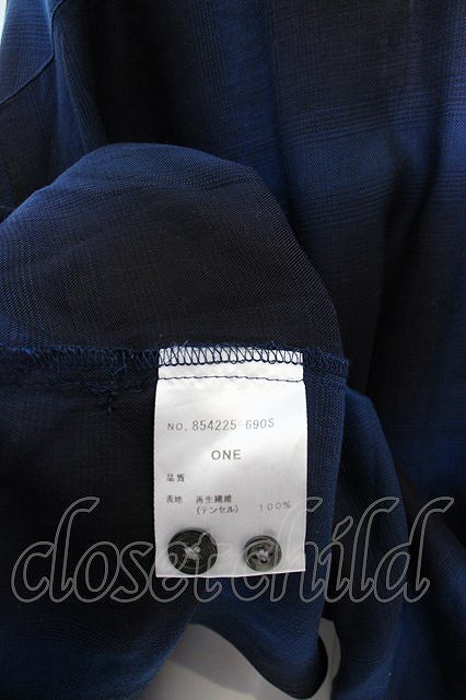 NO ID. / ドロップショルダーBIGチェックシャツ ONE ブルー O-24-04-03-047-NO-sh-YM-ZT0405_画像3