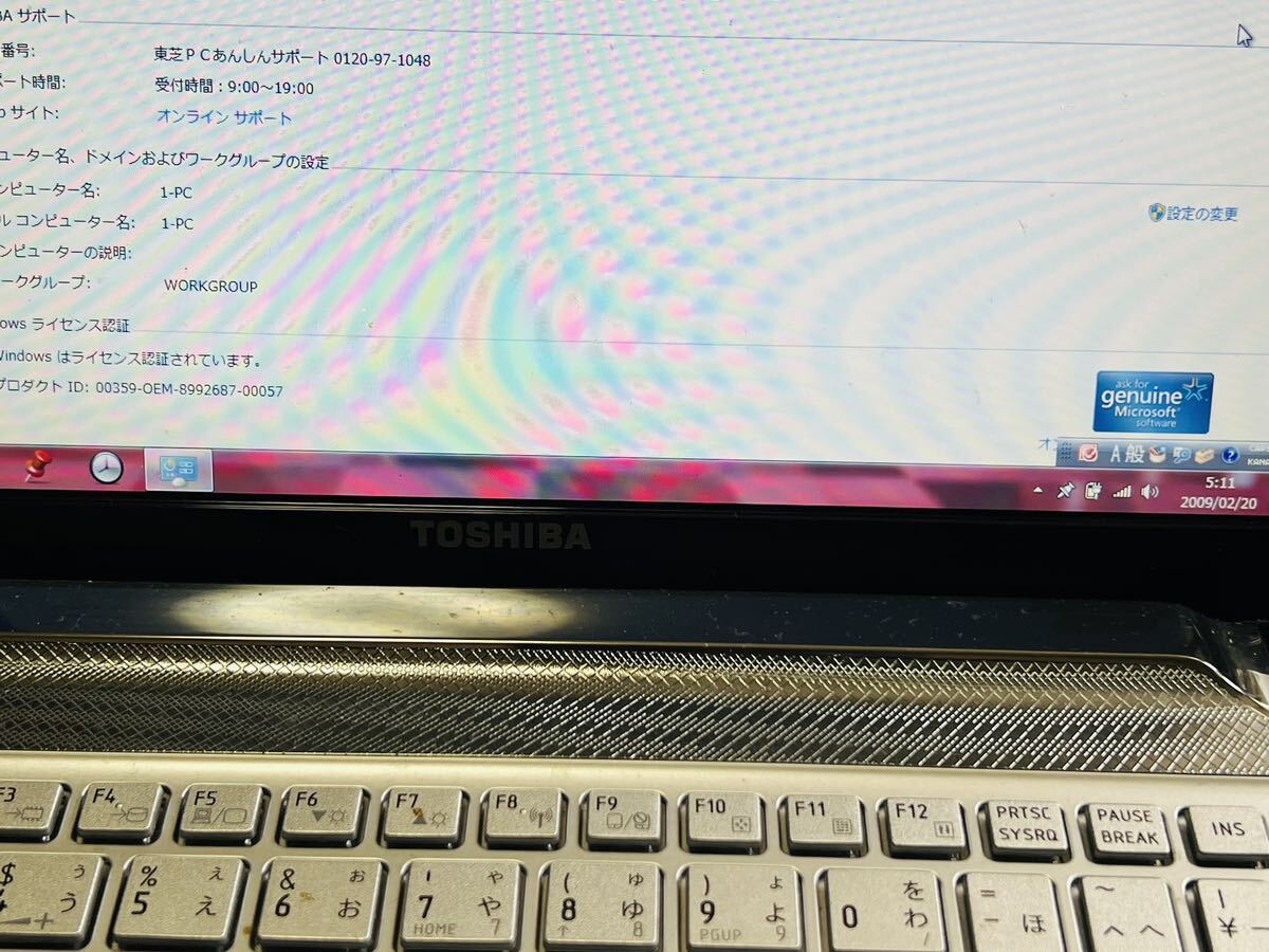 ★ TOSHIBA 東芝 ノートPC MX/34MBL 本体のみ Windows7 稼動品の画像7