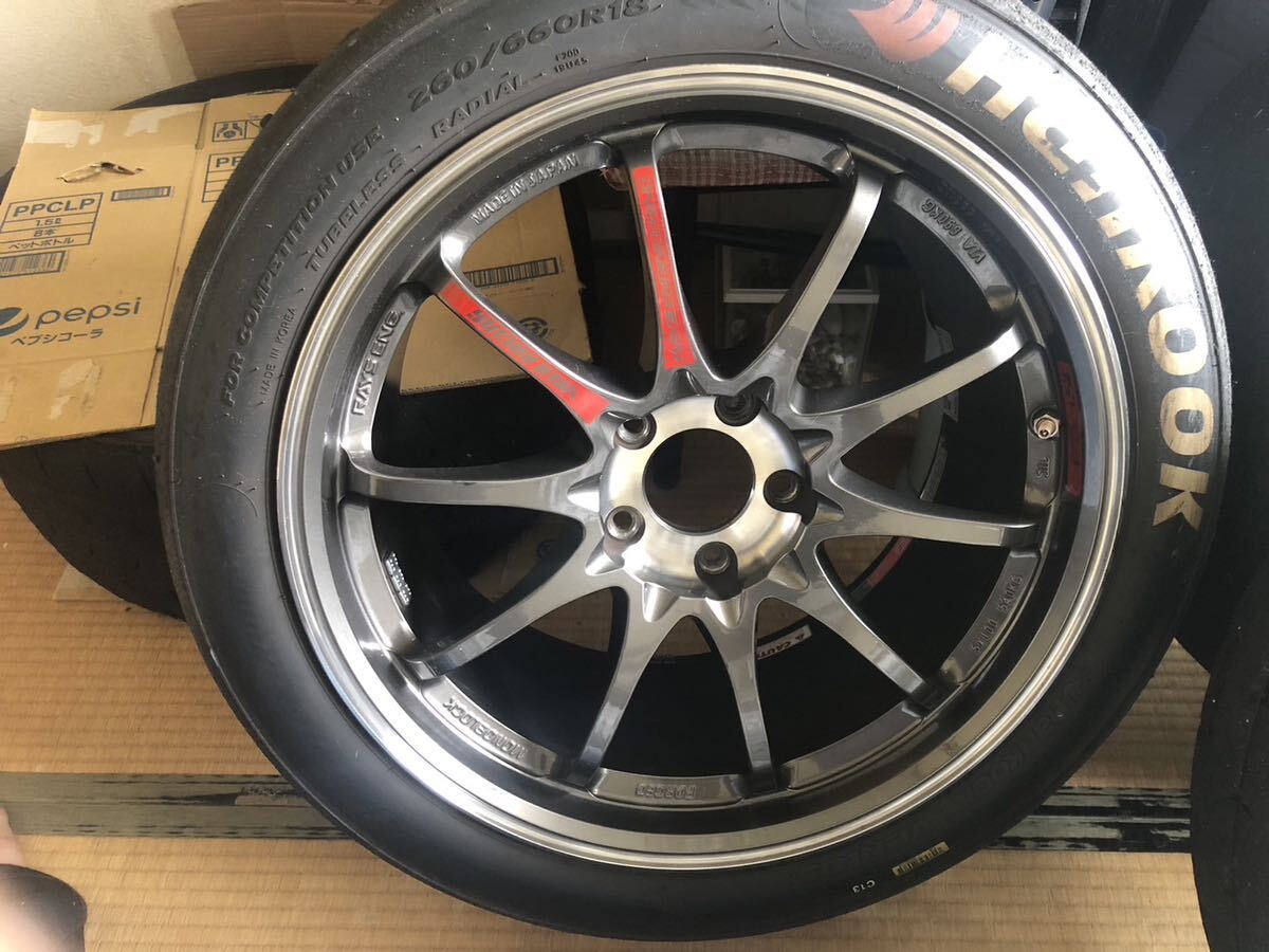 希少 RAYS VOLK RACING CE28SL 9.5J +45 18インチ PCD114.3 5穴 タイヤ付き4本の画像5