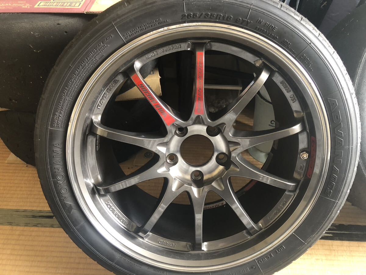 希少 RAYS VOLK RACING CE28SL 9.5J +45 18インチ PCD114.3 5穴 タイヤ付き4本の画像4