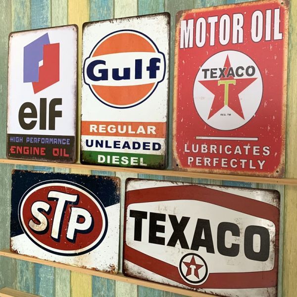 S10 retro manner tin plate signboard 5 pieces set Vintage style metal plate autograph american garage stylish signboard 