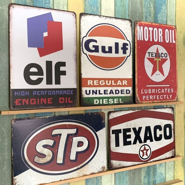 S10 retro manner tin plate signboard 5 pieces set Vintage style metal plate autograph american garage stylish signboard 