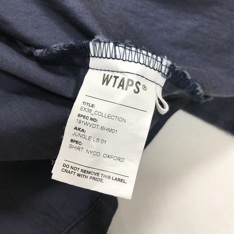 WTAPS ダブルタップス 19SS JUNGLE LS 01/SHIRT.NYCO.OXFORD 191WVDT-SHM01 紺 size:02 /ジャングル シャツ ミリタリー ジャケット 長袖の画像9