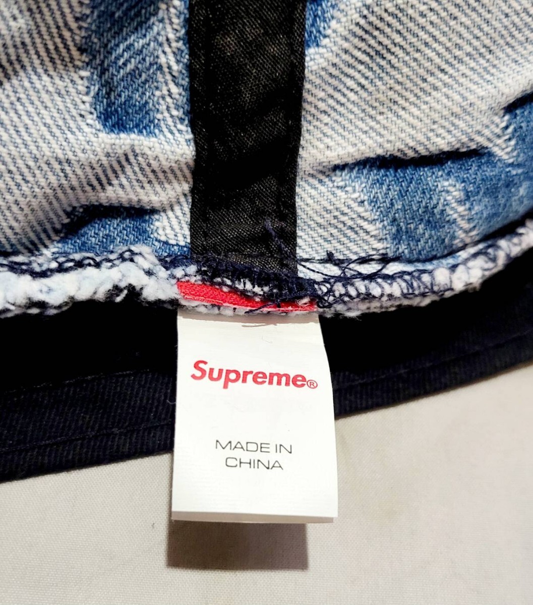 Supreme Fat Tip Jacquard Denim Crusher シュプリーム デニム クラッシャー バケットハット M/L 中古 帽子 デニムの画像9