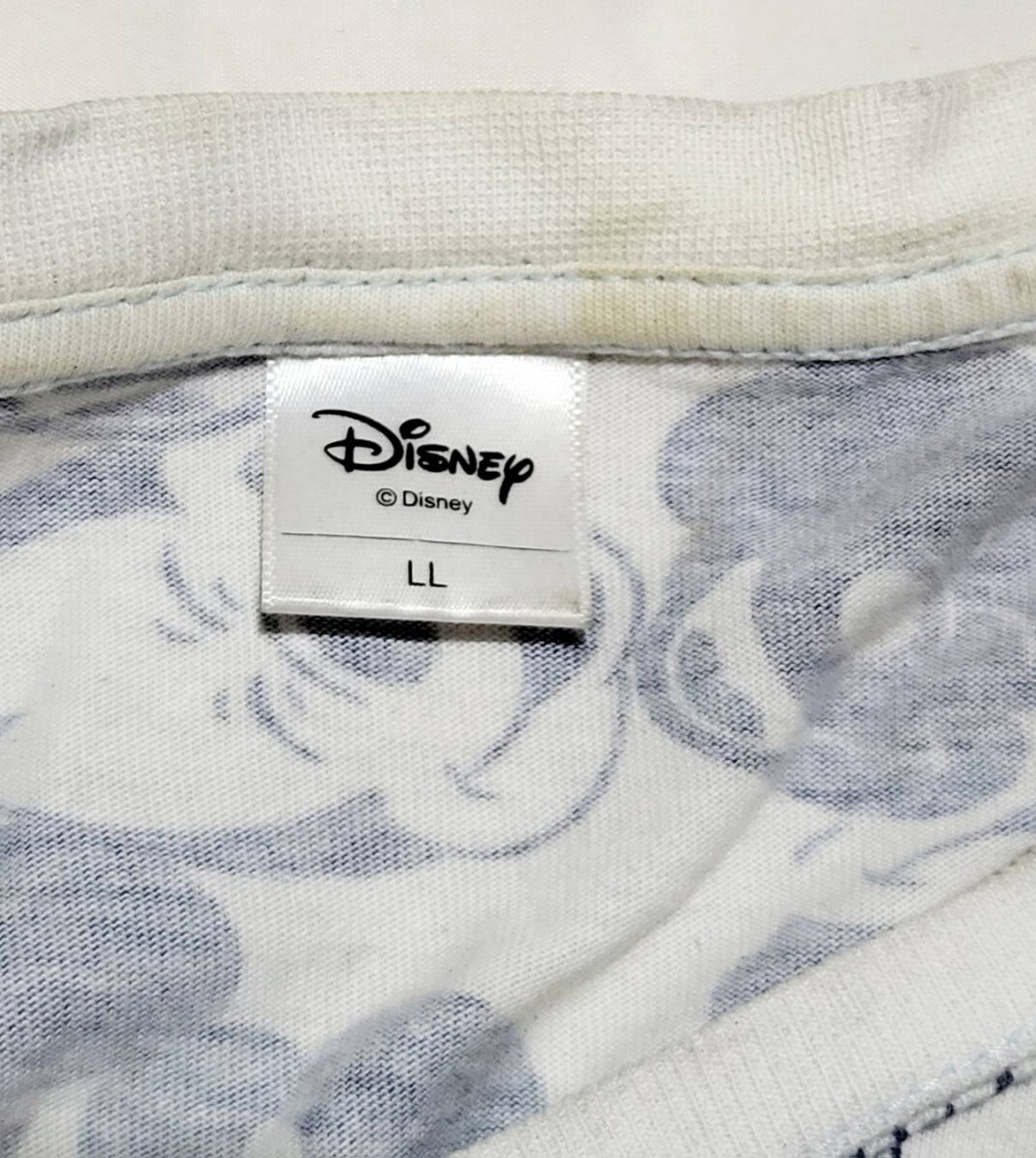 Mickey Mouse ミッキーマウス 総柄 Tシャツ LLサイズ 中古 Disney ディズニーの画像3