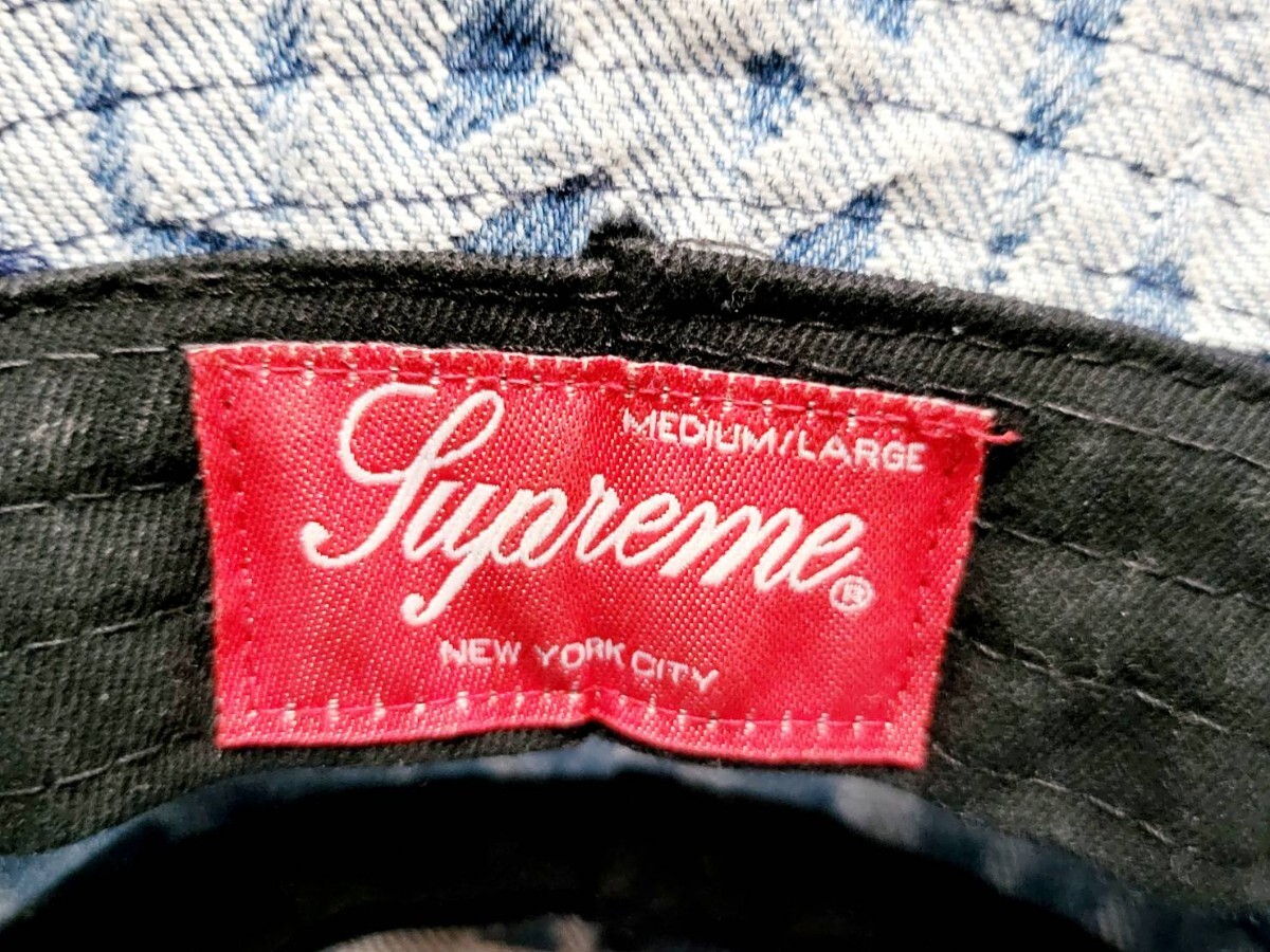 Supreme Fat Tip Jacquard Denim Crusher シュプリーム デニム クラッシャー バケットハット M/L 中古 帽子 デニムの画像7