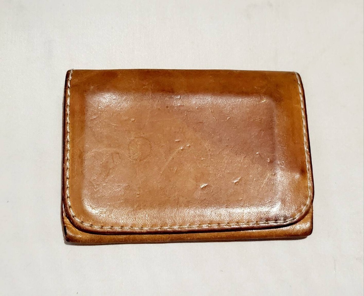 leather pass case card-case card-case ticket holder original leather used 