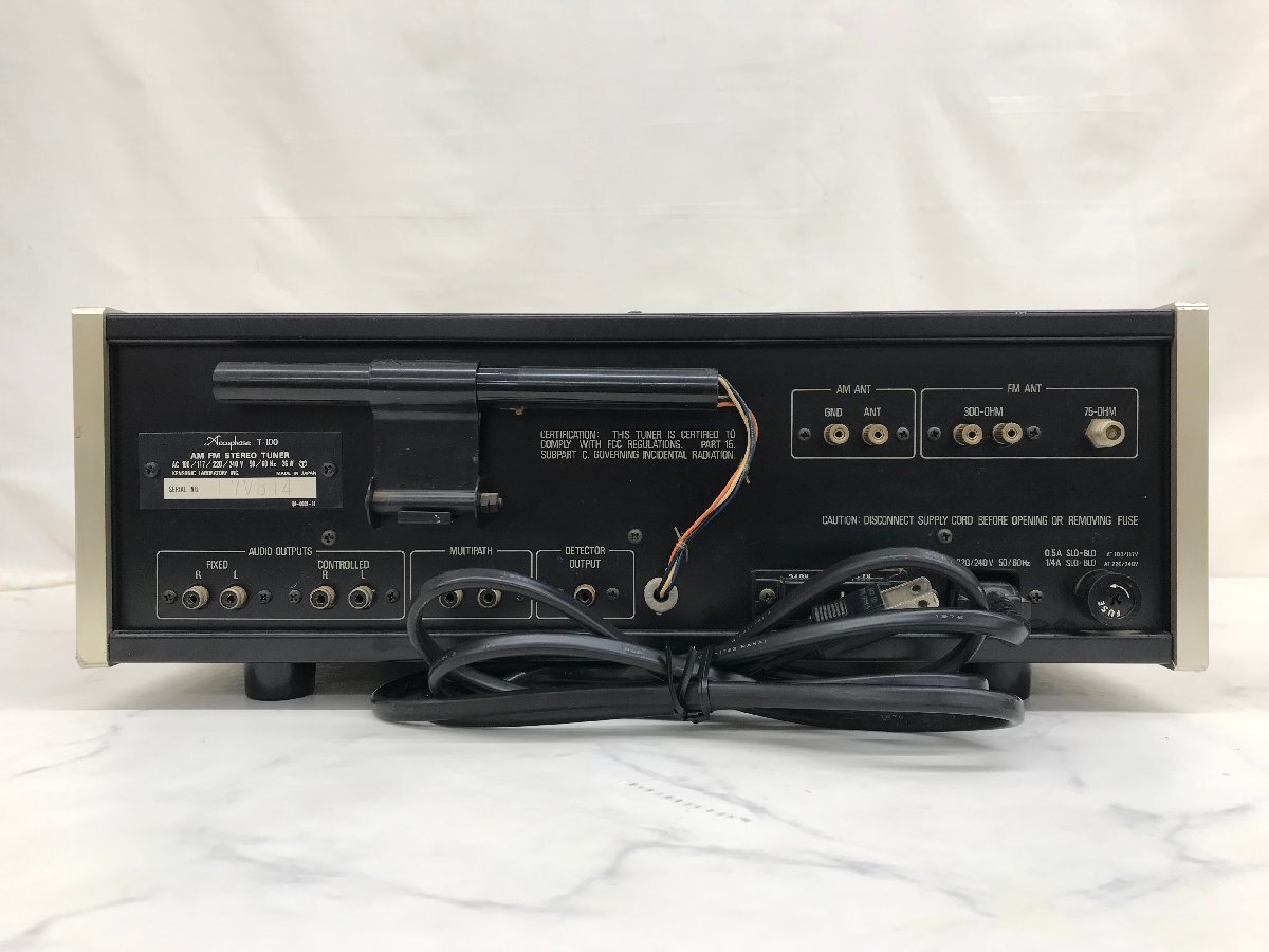 Y1206 中古品 オーディオ機器 チューナー Accuphase アキュフェーズ T-100の画像8