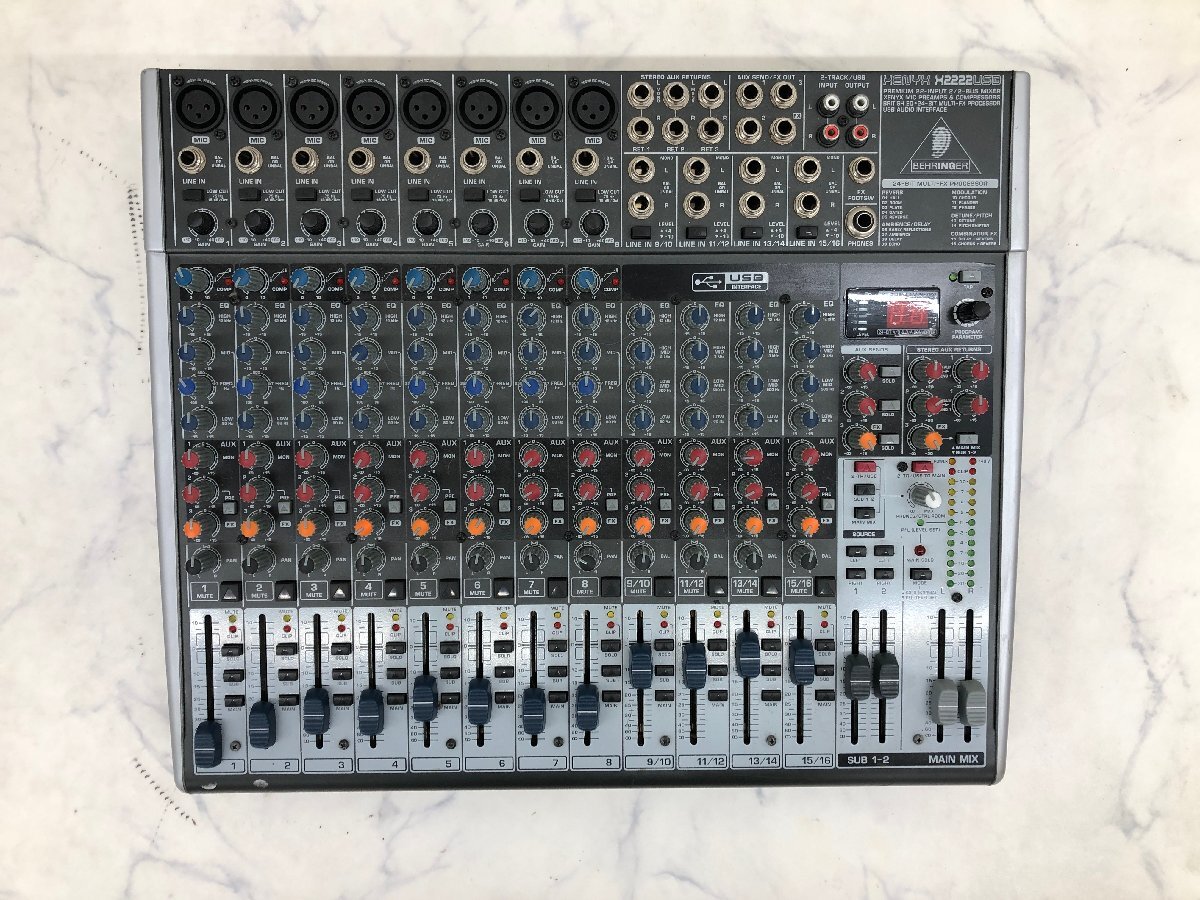 Y1508 ジャンク品 PA機器 ミキサー BEHRINGER ベリンガー XENYX X2222 USBの画像2