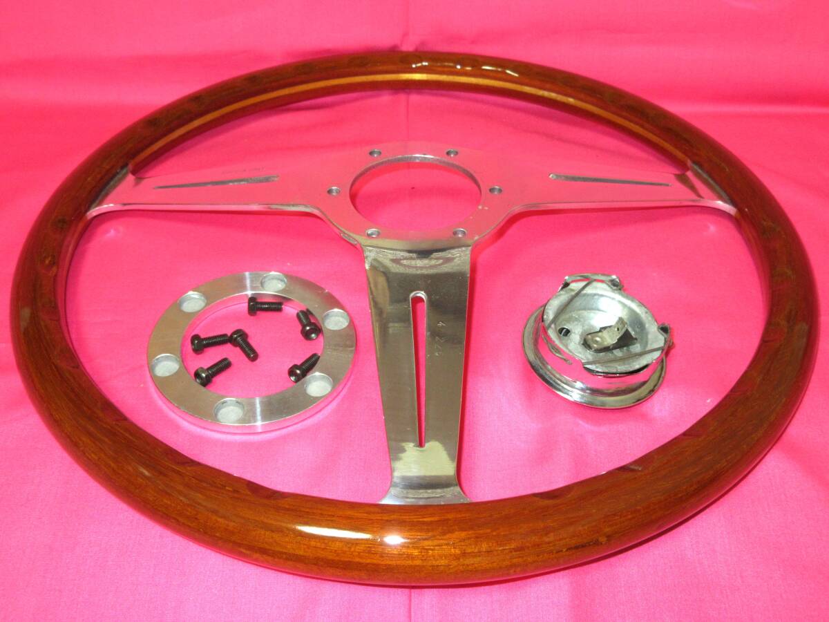 5689 regular goods NARDI classic Nardi Classic 36.5Φ wood & polish spoke steering gear steering wheel horn button 