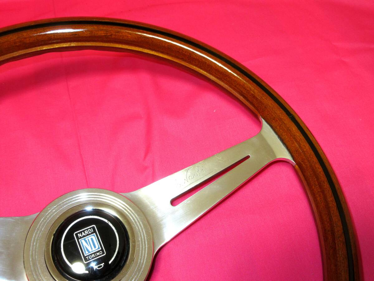 5689 regular goods NARDI classic Nardi Classic 36.5Φ wood & polish spoke steering gear steering wheel horn button 