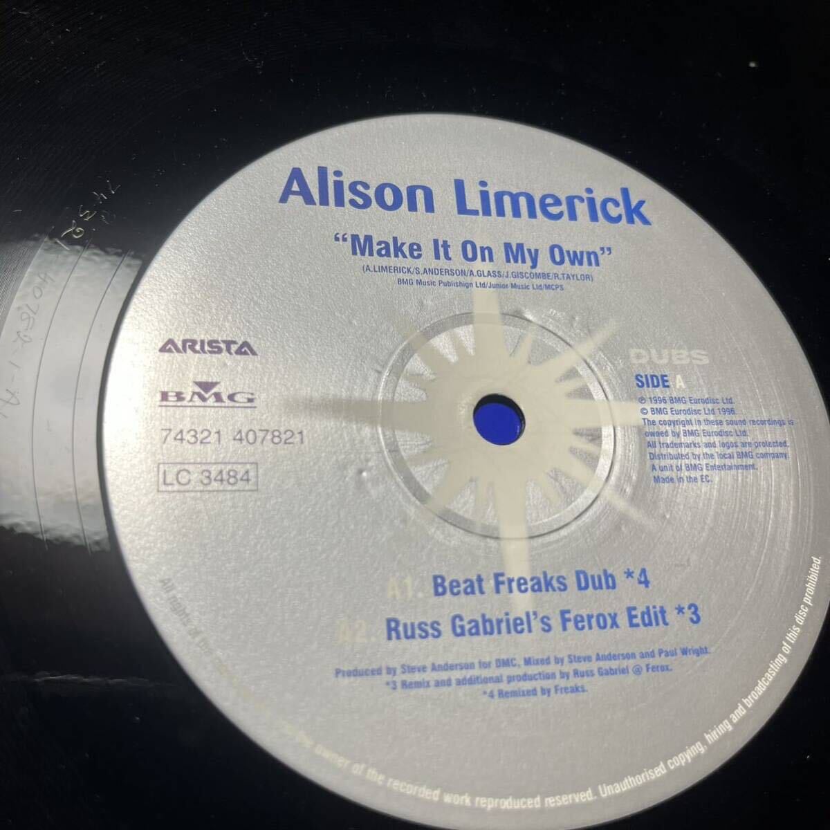 12インチ LP ALISON LIMERICK Make It On My Own (Remixes)_画像4