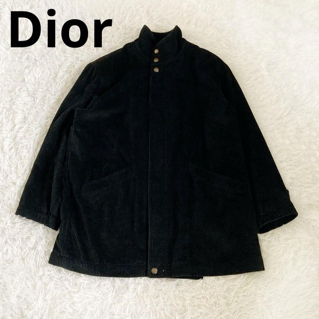 美品 Christian Dior クリスチャンディオール コーデュロイ コート Lサイズ 大きいサイズ ブラック 黒 CD メンズの画像1