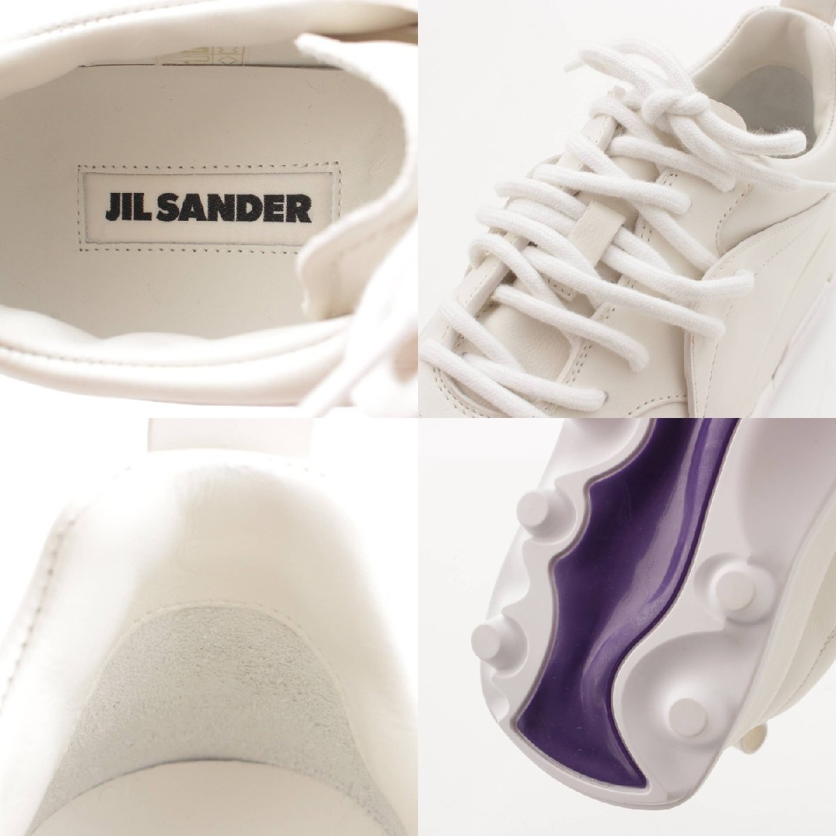 【ジルサンダー】Jil Sander　スポーティ レザー スニーカー J32WS0040P6244102 ホワイト 38 【中古】【正規品保証】205165_画像7