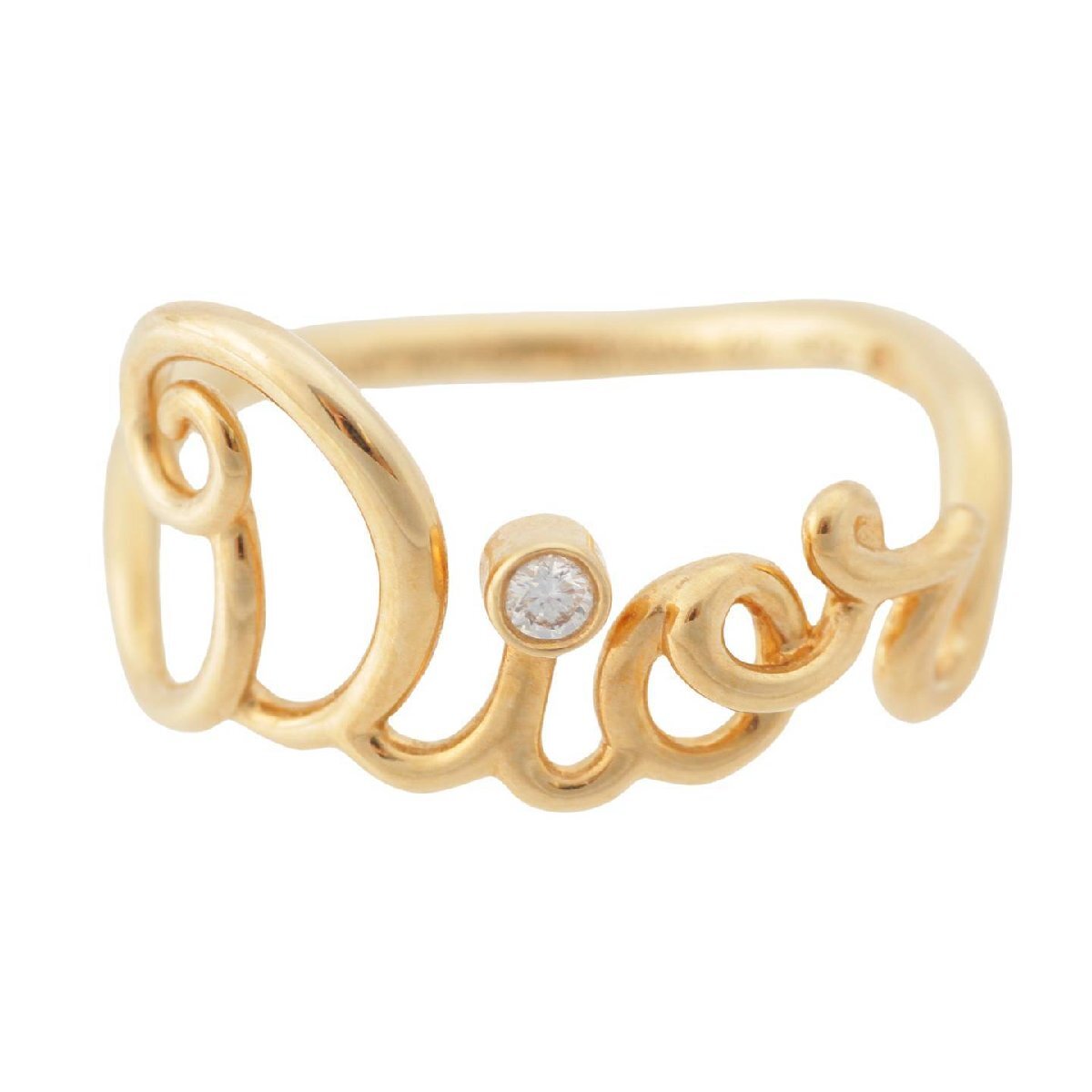 2024-25 秋冬新作 指輪 リング ダイヤ ロゴ Dior アムール 【クリスチャンディオール】Christian 750YG 【中古】【正規品保証】205817 2.9g 8号 ゴールド 指輪
