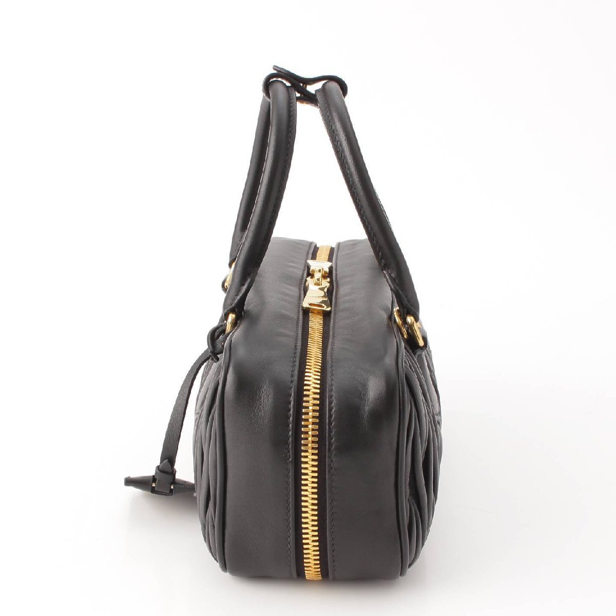 [ MiuMiu ]Miu Miua LUKA tima tera se leather 2WAY shoulder handbag 5BB148 black [ used ][ regular goods guarantee ]206007