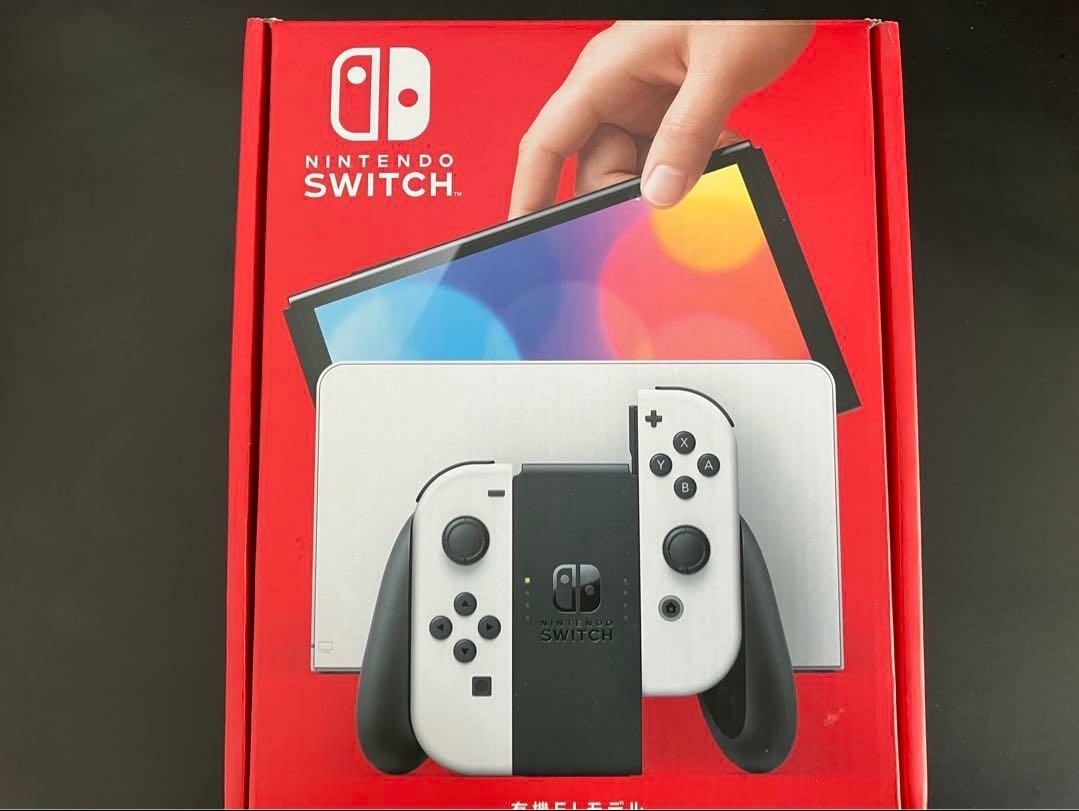 美品・保証付 任天堂 NintendoNintendo Switch(有機ELモデル)本体Joy-Con(L)(R) ホワイト ※箱キズ有りの画像1