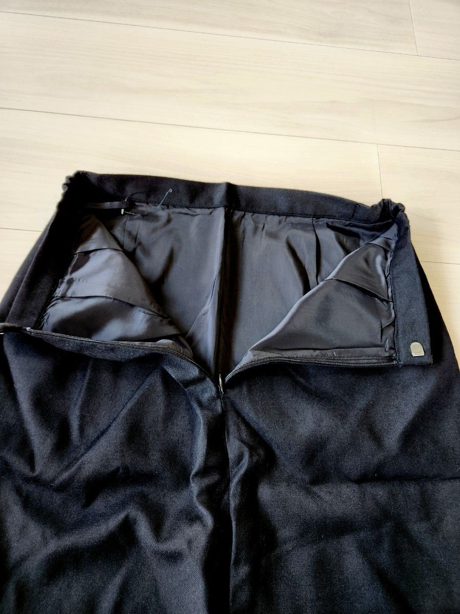 無印良品洗えるウール混タイトスカート黒　ブラック