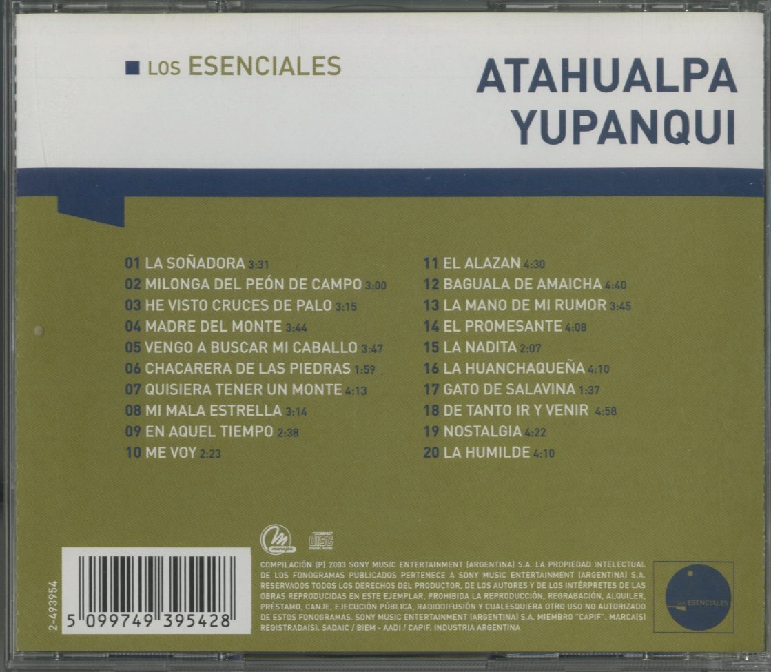 CD / ATAHUALPA YUPANQUI / LOS ESENCIALES / アタウアルパ・ユパンキ / 輸入盤 2-493954 40401の画像2