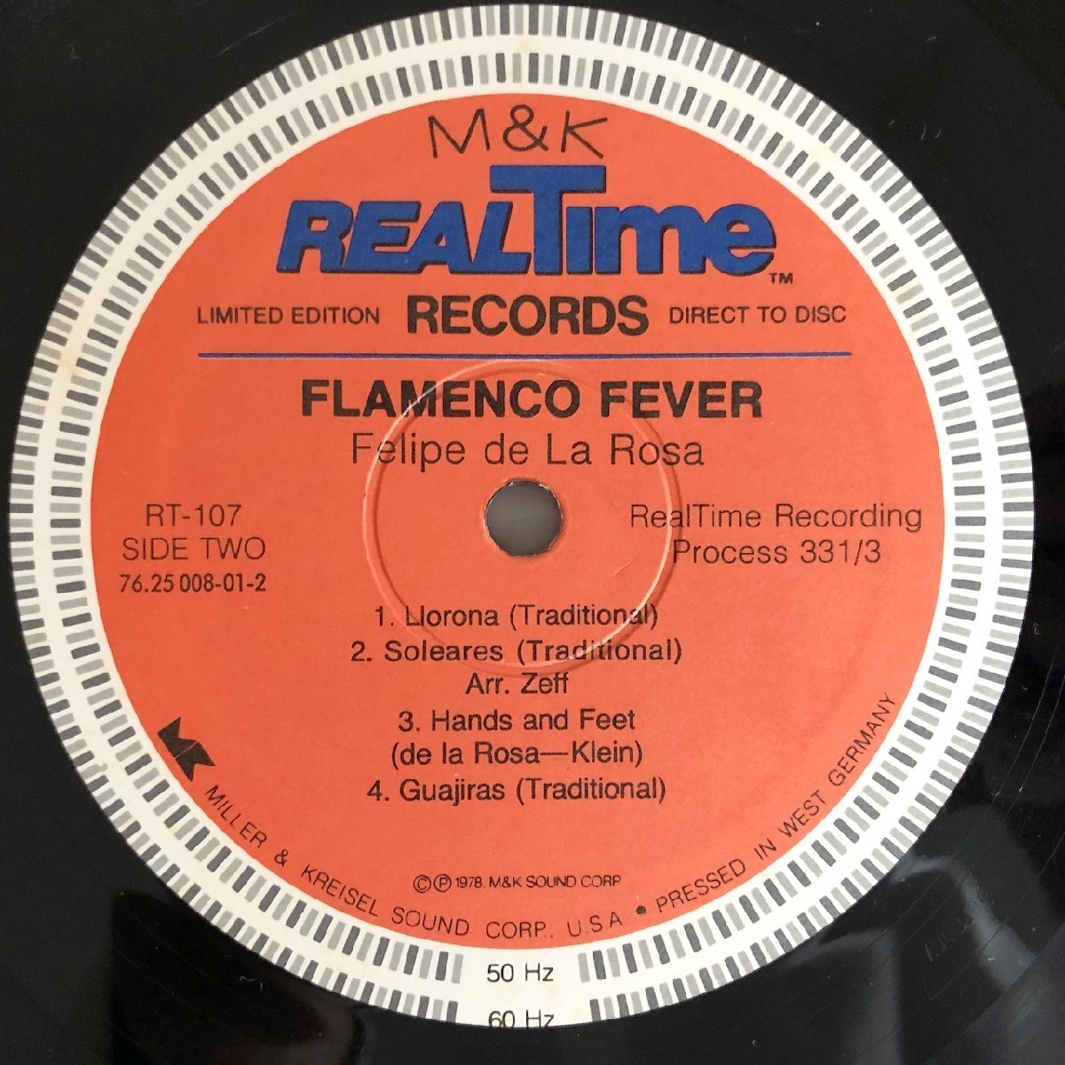 LP/ FELIPE DE LA ROSA / FLAMENCO FEVER / US盤 オリジナル M＆K REAL TIME RT-107 長岡鉄男 外盤A級セレクションの画像4