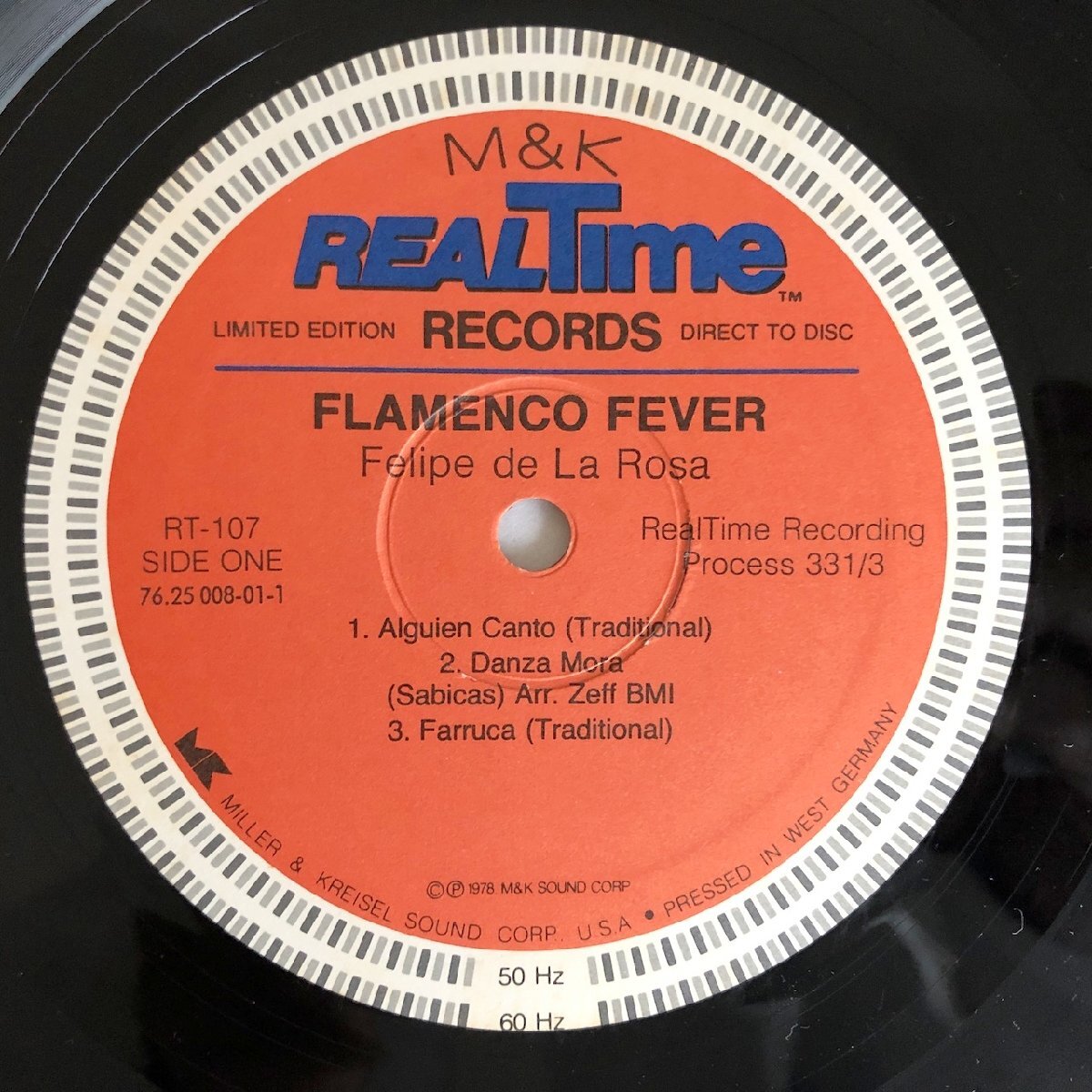 LP/ FELIPE DE LA ROSA / FLAMENCO FEVER / US盤 オリジナル M＆K REAL TIME RT-107 長岡鉄男 外盤A級セレクションの画像3