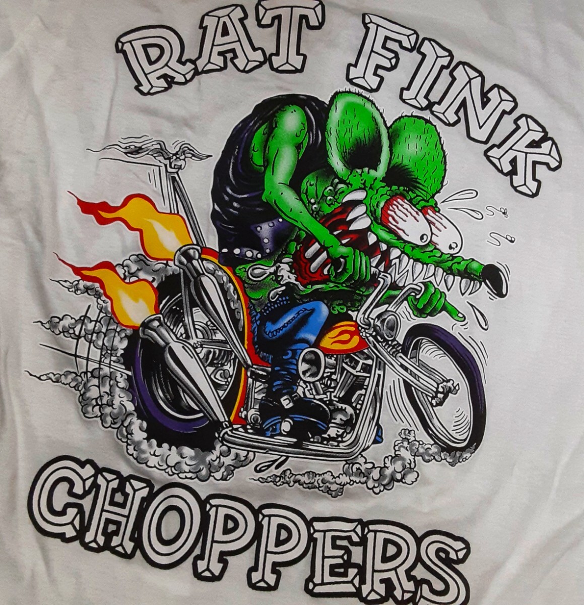 最値!未使用・デッドストック品!永遠のロウブローキャラ!ラットフィンク(RAT FINK) プリント Tシャツ!廃盤!ホワイト!白 Sサイズ ラスト1点!_画像1