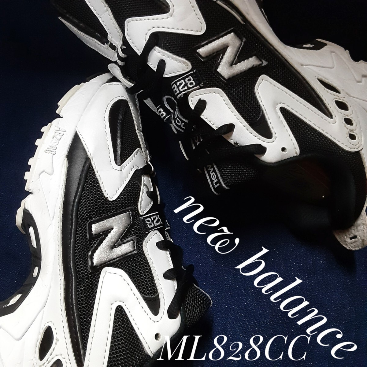  most price!90\'s archive design! super rare foreign model! New balance ML828 high class dado sneakers! masterpiece Panda color! black × white!24.5cm