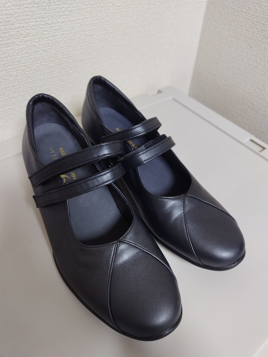 1989H.M COMFORT CLNIC コンフォートクリニック レディース 24.5nm 靴 黒 ブラック 革靴の画像2