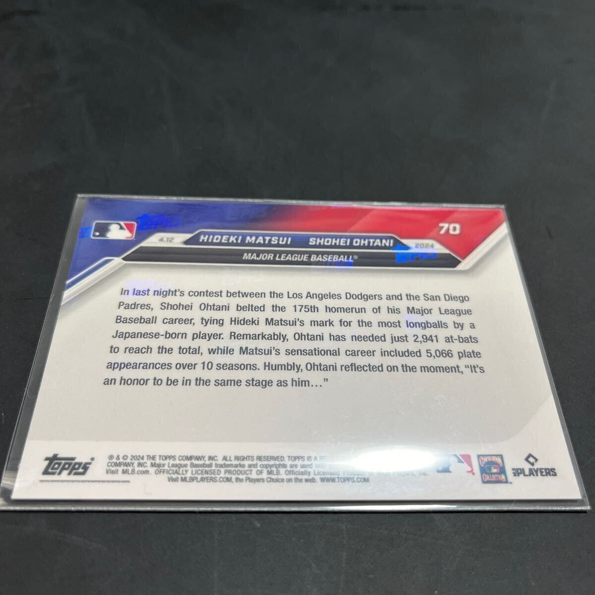 ドジャース 大谷翔平 Topps now 70 松井秀喜 MLB通算 175号 日本人最多タイ　u_画像2