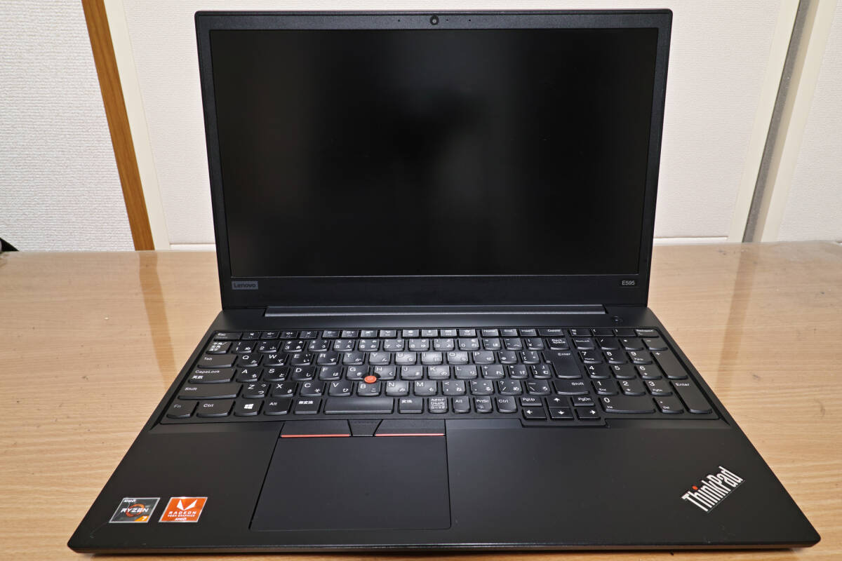 Lenovo ThinkPad E595 15.6型 AMD RYZEN 7 3700U SSD256GB HDD500GB 32GBメモリー バッテリー90％の画像1