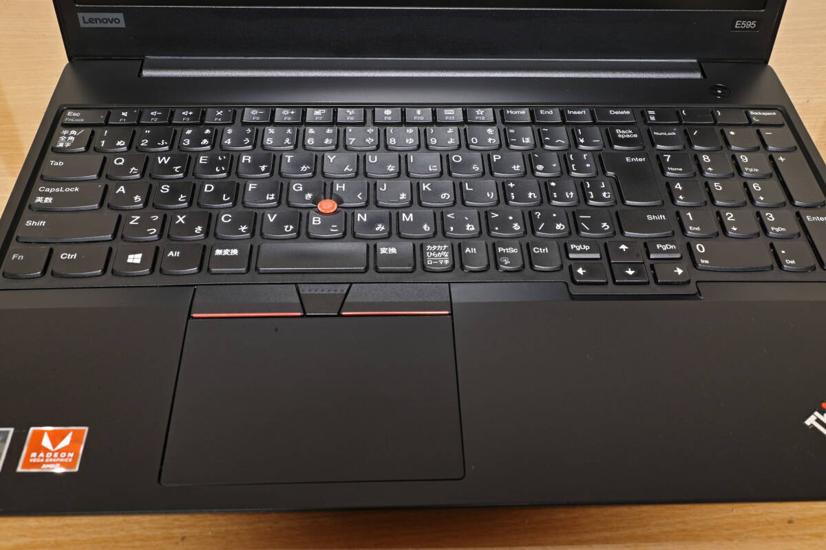 Lenovo ThinkPad E595 15.6型 AMD RYZEN 7 3700U SSD256GB HDD500GB 32GBメモリー バッテリー90％の画像2