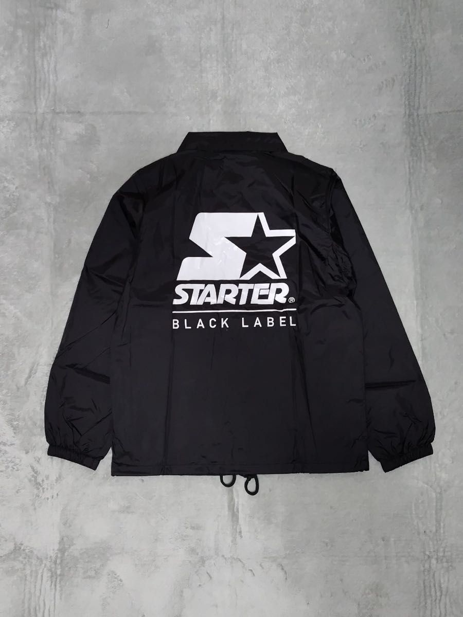 新品未使用 STARTER スターター ロゴ プリント コーチ ジャケット ブラック 上着 ナイロン