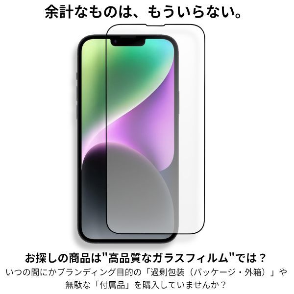 iPhone 14 Plus / iPhone 13 ProMax 全面保護 強化ガラスフィルム 日本旭硝子素材採用 9H 耐衝撃 自動吸着 99%透過率 3枚セット_画像3