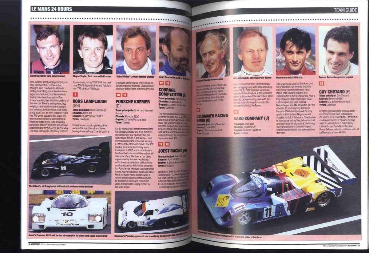 【d1574】Le Mans Yearbook 1993 [AUTOSPORT93.6.10日号付録小冊子]の画像5