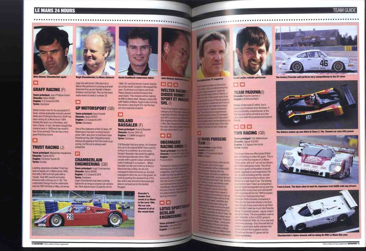 【d1574】Le Mans Yearbook 1993 [AUTOSPORT93.6.10日号付録小冊子]の画像6