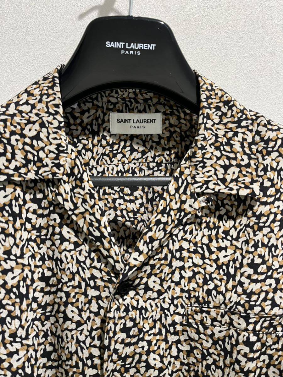 SAINT LAURENT PARIS 21SS Leopard pattern short sleeves shirt 