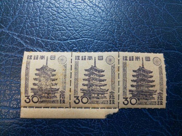 0402F81 日本切手　法隆寺五重塔　30銭　ブロックまとめ