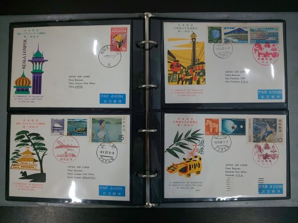 0403F40 外国切手　航空郵便　日本航空世界一周開設第一便記念　東京バンクーバー線開設など　１冊まとめ_画像5