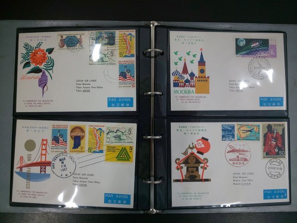 0403F40 外国切手　航空郵便　日本航空世界一周開設第一便記念　東京バンクーバー線開設など　１冊まとめ_画像4